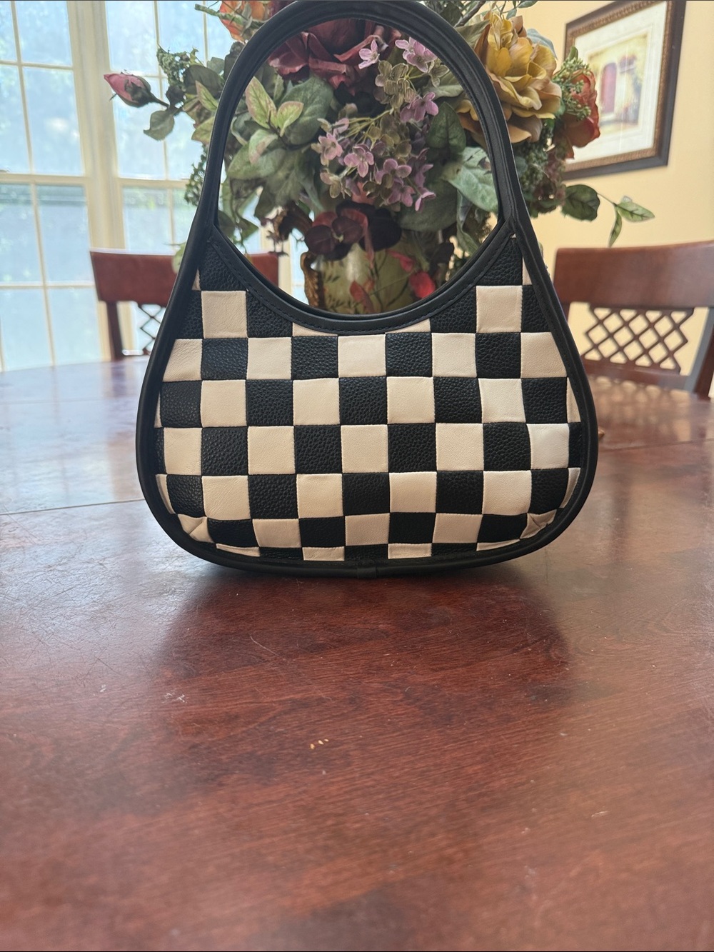 Coachtopia Ergo Black and White Checkerboard Mini Shoulder Bag